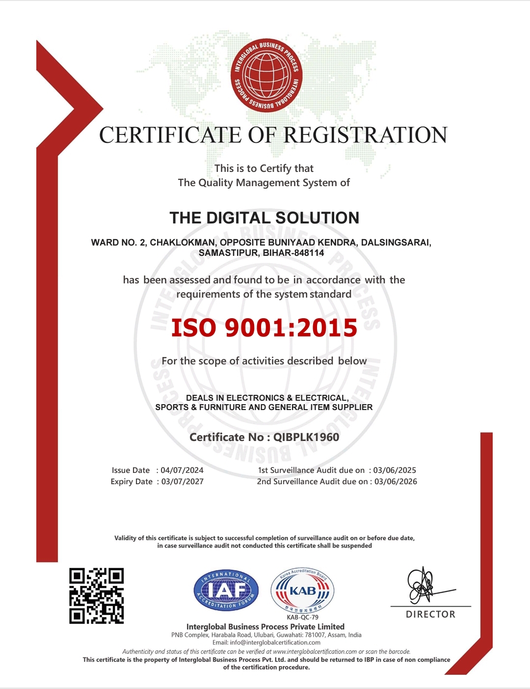 ISO Certificate